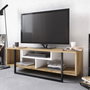 Hanah Home Asal (120) Soporte para TV Blanco, Negro y Roble